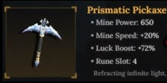 prismatic pickaxe the forge